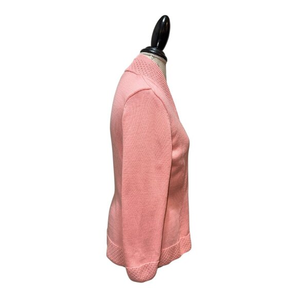 Talbots Pink Long sleeve Knit 5-Button Mercerized Cotton Cardigan Women's Size M - Picture 2 of 9